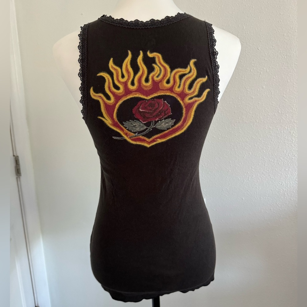 Black Tunic Tank Top with Red ‘Amor’ Print